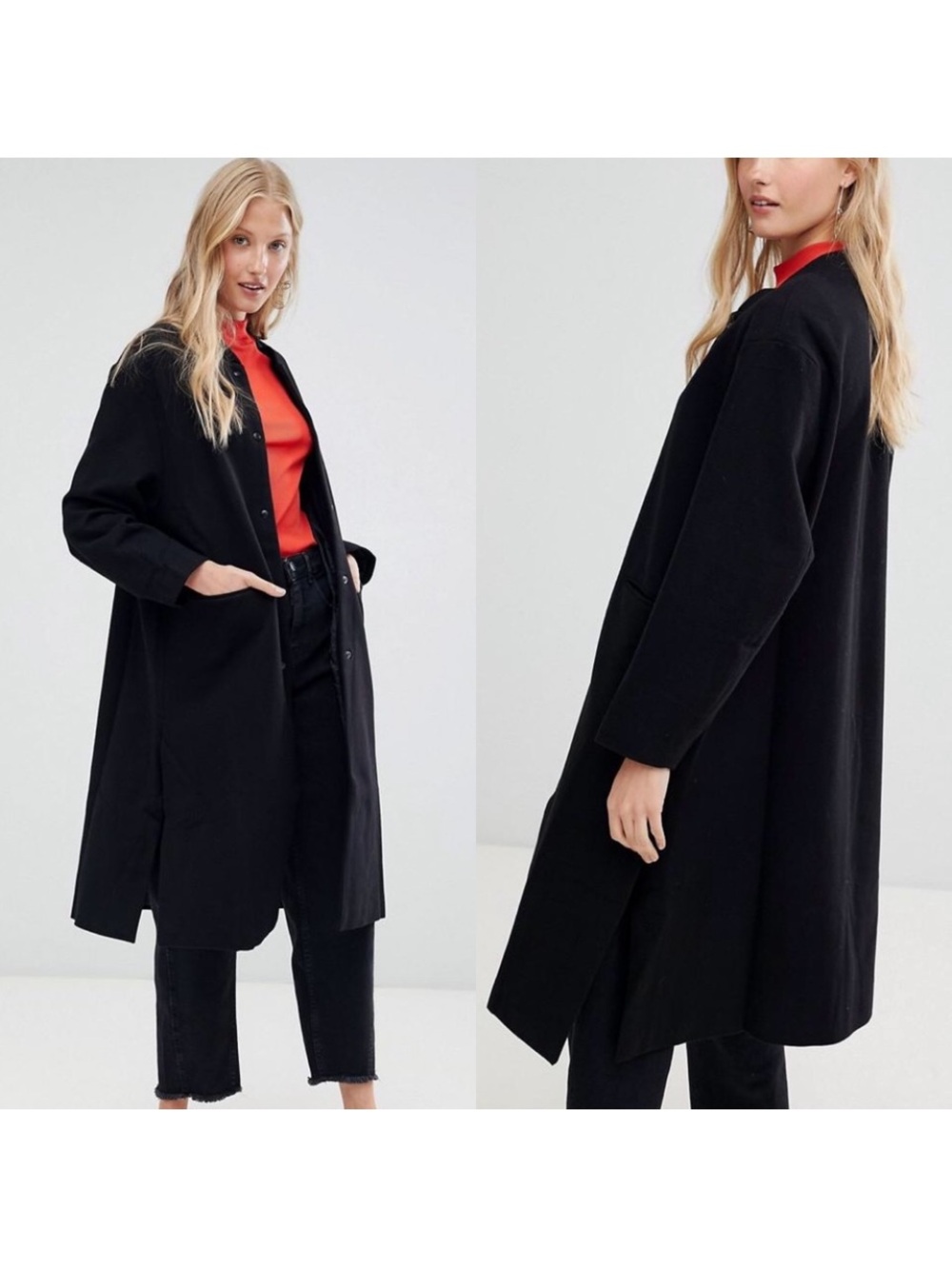 dRA 'Leanne' Black
Button Up Long Trench
Coat